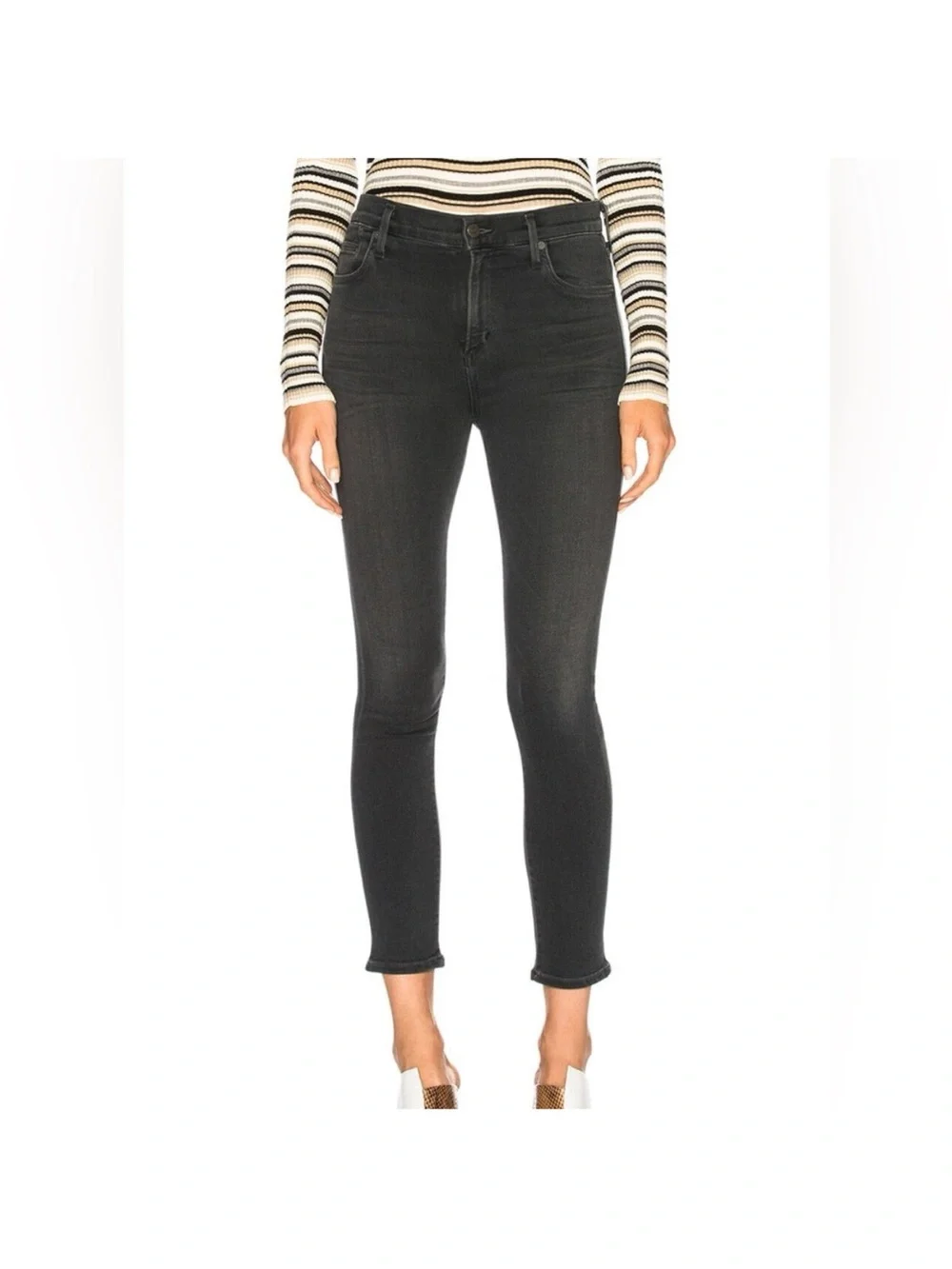Citizens Of Humanity Rocket Crop Petite High Rise Skinny Jeans Black Size 24